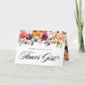 Herbst Blumenblüten werden Sie mein Blumenmädchen Karte (Vorderseite)