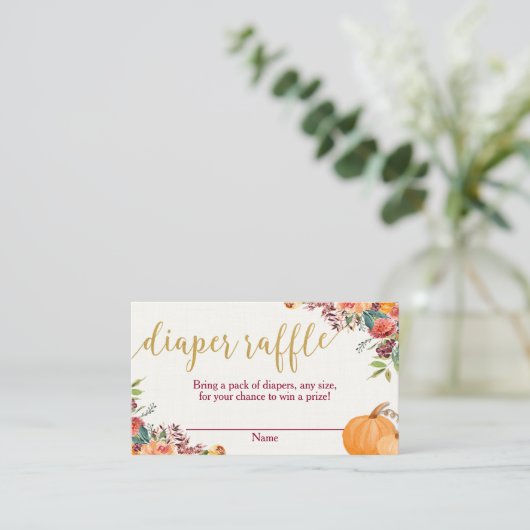 Herbst blumenburgundische Kürbis Weinkarte Begleitkarte (Stehend Vorderseite)