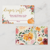 Herbst blumenburgundische Kürbis Weinkarte Begleitkarte (Vorne/Hinten)