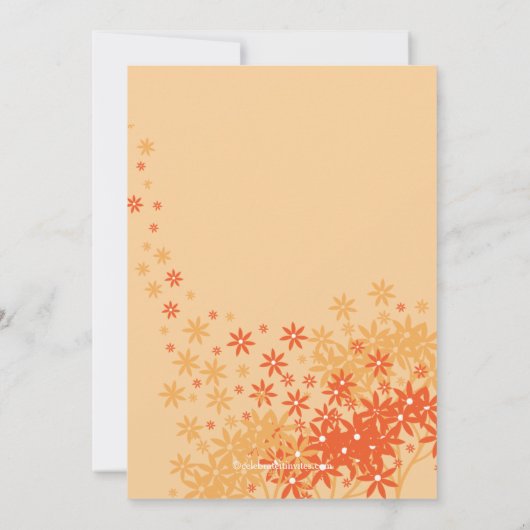 Herbst-BlumenErntedank-Abendessen-Party Einladung (Rückseite)