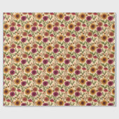 Herbst Blumenfeld auf Creme Geschenkpapier (Flach)