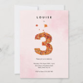 Herbst Blumengarten 3. Geburtstagsästhetik Einladung (Vorderseite)