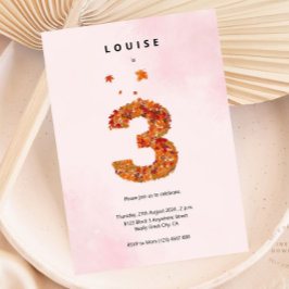 Herbst Blumengarten 3. Geburtstagsästhetik Einladung