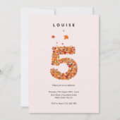 Herbst Blumengarten 5. Geburtstagsästhesie Einladung (Vorderseite)