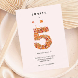 Herbst Blumengarten 5. Geburtstagsästhesie Einladung