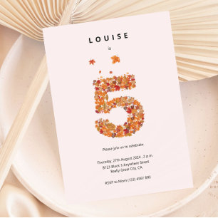 Herbst Blumengarten 5. Geburtstagsästhesie Einladung