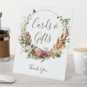 Herbst-Blumenkarten geben Pedestelle-Zeichen Sockelschild (In Situ)