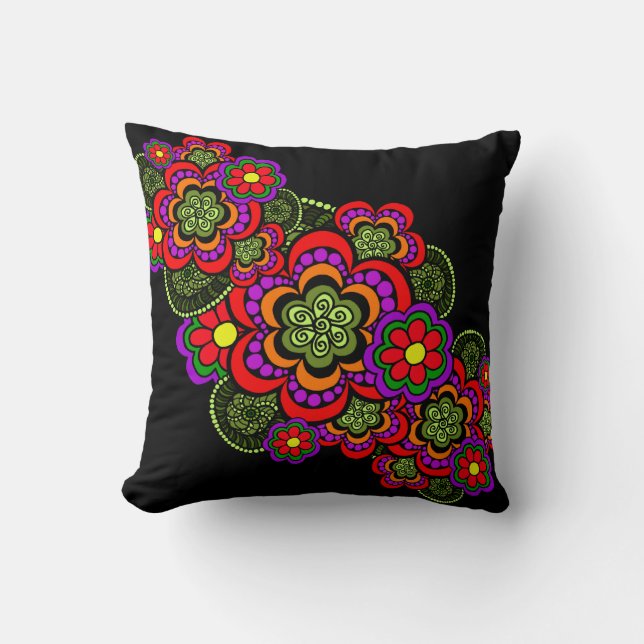 Herbst-Blumenkissen 2 Kissen (Vorderseite)