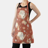 Herbst Blumenkürbis Wasserfarbname Schürze (InSitu)