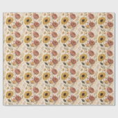 Herbst-Blumenmuster-Wrap-Rolle Geschenkpapier (Flach)