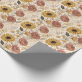 Herbst-Blumenmuster-Wrap-Rolle Geschenkpapier (Ecke)