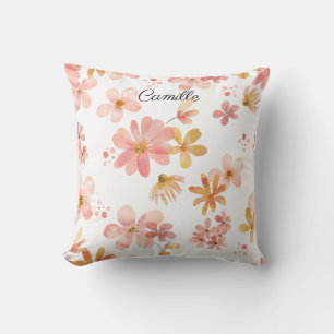Herbst-Blumenname Orange Pfirsich Kissen