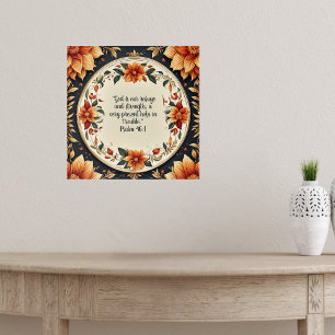 Herbst-Blumenrahmen-Bibelverse Poster