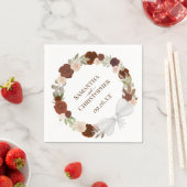 Herbst Blumenreath Elegante Diagonal Hochzeit Serviette (Beispiel)