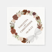 Herbst Blumenreath Elegante Diagonal Hochzeit Serviette (Vorderseite)