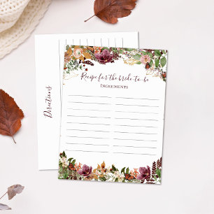 Herbst Blumenrezept für die Braut Postkarte