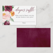 Herbst blumenrot-burgundische Gewinnerkarten Begleitkarte (Vorne/Hinten)