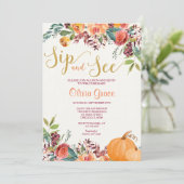 Herbst Blumenschluck und sehen, treffen und grüßen Einladung (Stehend Vorderseite)