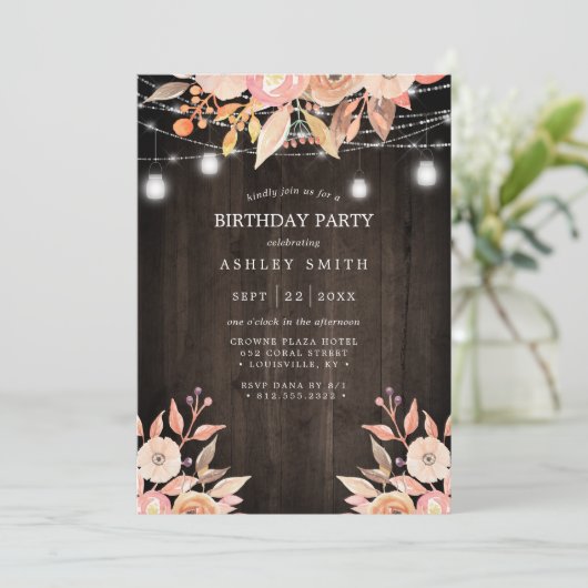 Herbst Blumenstrauß Einladung (Stehend Vorderseite)