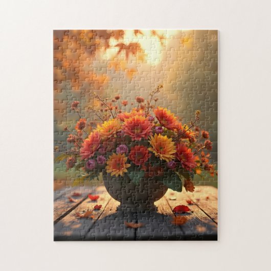 Herbst-Blumenstrauß Puzzle (Vertikal)