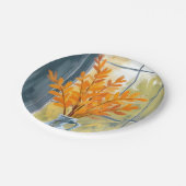 Herbst-Blumenvase Aquarell Pappteller (Schrägansicht)