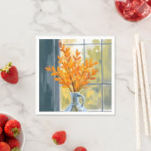 Herbst-Blumenvase-Aquarell Serviette (Beispiel)