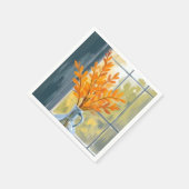 Herbst-Blumenvase-Aquarell Serviette (Ecke)