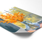 Herbst-Blumenvase Wasserfarben Kunst Poster (Ecke)