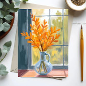 Herbst-Blumenvase-Wasserfarbenkarte