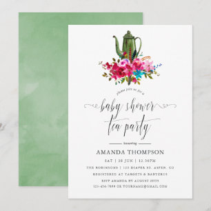 Herbst - Blumige Babyparty-Teeparty im Herbst Einladung