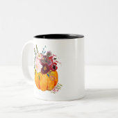 Herbst, Blüte, Kürbis Zweifarbige Tasse (Vorderseite Links)