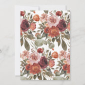 Herbst Blüten "ein kleiner Kürbis" Kinderdusche Einladung (Rückseite)