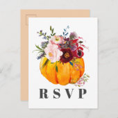 Herbst, Blütenkarte, Kürbis RSVP Karte (Vorne/Hinten)
