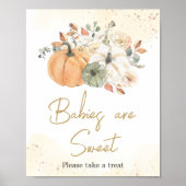 Herbst Blütenkürbis Kinder sind süß Poster (Vorne)