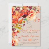 Herbst Blütensüß 16 Geburtstagskampagne Einladung (Vorderseite)