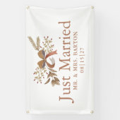 Herbst-Bogen Frisch Verheiratet Auto Banner (Vertikal)