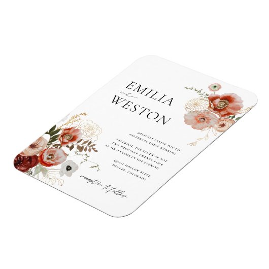 Herbst Bohemische Hochzeit im Herbst Einladung Mag Magnet (Linke Seite)