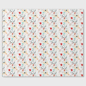 Herbst Boho Blätter fallen Wald Aquarell Geschenkpapier (Flach)
