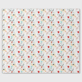 Herbst-Boho-Blätter fallen Wald Wasserfarbe Geschenkpapier (Flach)