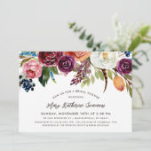 Herbst Boho Blooms Bridal Dusche Einladung (Stehend Vorderseite)