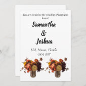 Herbst Boho böhmisches rustikales Ehepaar Einladung (Vorne/Hinten)