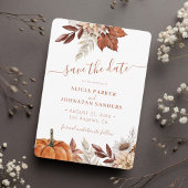 Herbst boho botanische Terrakotta Hochzeit Save The Date