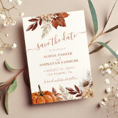 Herbst boho botanische Terrakotta Hochzeit Save The Date