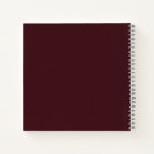 Herbst Boho Burgundy Rose Gästebuch Notizblock (Rückseite)