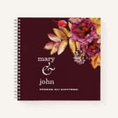 Herbst Boho Burgundy Rose Gästebuch Notizblock (Vorderseite)