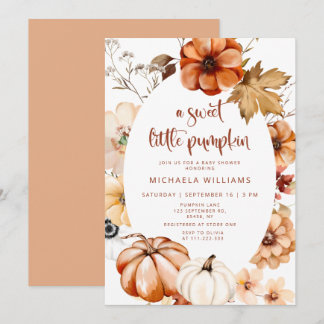 Herbst-Boho-Kürbis-Baby-Shower-Einladung Einladung