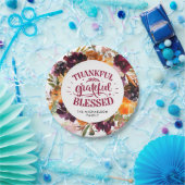 Herbst-Boho-Personalisierter-Blumen-Thanksgiving Pappteller (Party)