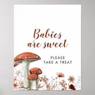 Herbst Boho Pilz Floral Babies sind Sweet Sign Poster