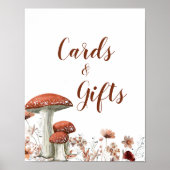 Herbst Boho Pilz-Karten und Geschenkposter Poster (Vorne)