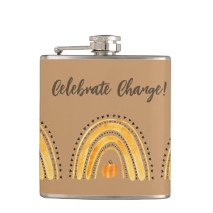 Herbst Boho Regenbogen-Flasche Flachmann